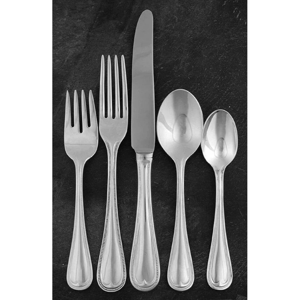 Reed & Barton Beaded English Gentry Silverplate 5 piece place setting fork knife